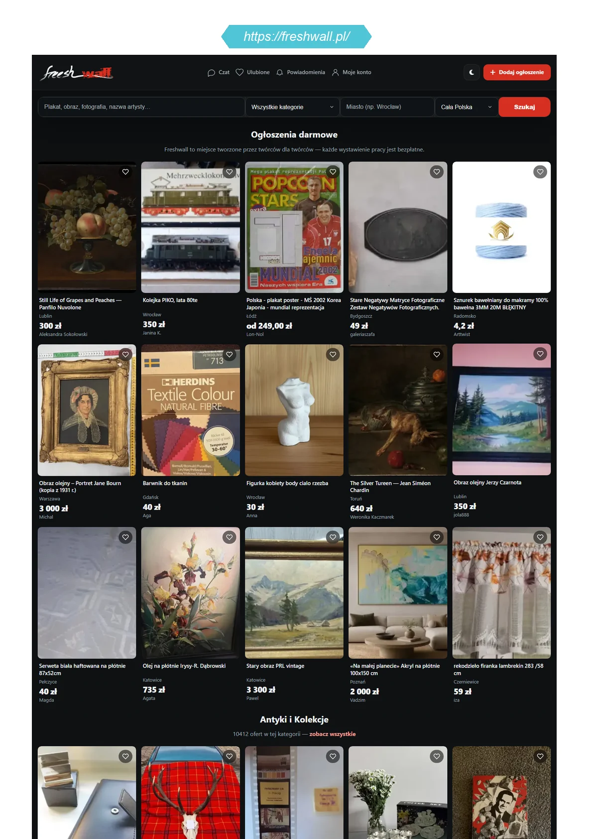 freshwall.pl — marketplace sztuki
